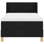 vidaXL Lit Box Spring avec matelas noir  90 x 200 cm  tissu