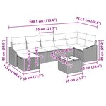 vidaXL Ensemble de Canapés avec coussin 8 Pièces Noir polyrotin