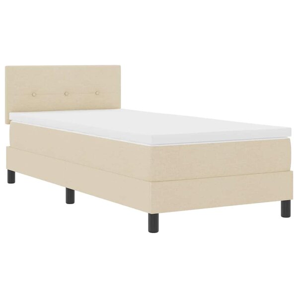 vidaXL Lit à ressorts avec matelas Crème 100 x 200 cm tissu
