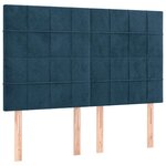 vidaXL Sommier à lattes de lit et matelas Bleu foncé 140x200cm Velours