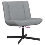 vidaXL Chaise pivotante Gris clair 63 x 75 x 76 cm tissu