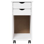 vidaXL Cabinet roulant 34 x 39 x 65 5 cm Pin massif Blanc