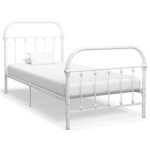 vidaXL Cadre de lit Blanc Métal 100 x 200 cm