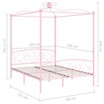 vidaXL Cadre de lit à baldaquin sans matelas rose métal 160x200 cm