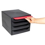 Module De Classement Ecobox Ecoblack 4 Tiroirs - Noir - Exacompta