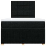vidaXL Sommier à lattes de lit avec matelas noir 120x190 cm tissu