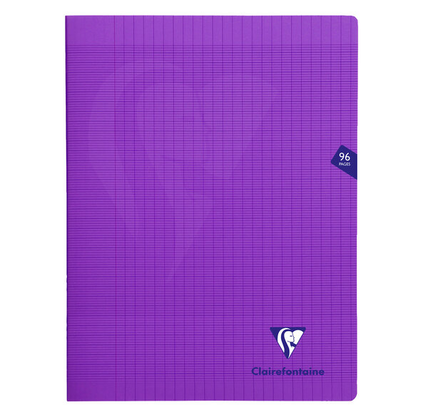 Cahier MIMESYS Piqué Polypro 24 x 32 cm 96 pages 90g Séyès Violet CLAIREFONTAINE