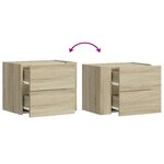 vidaXL Tables de chevet murales 2 Pièces chêne sonoma 45x30x35 cm