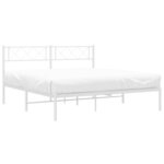 vidaXL Cadre de lit métal sans matelas et tête de lit blanc 120x190 cm