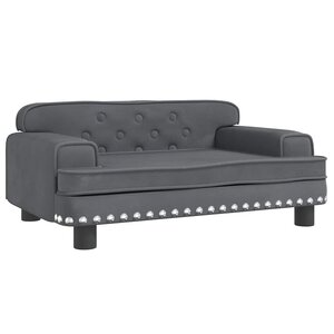 vidaXL Canapé pour enfants gris foncé 70x45x30 cm velours