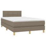 vidaXL Sommier à lattes de lit avec matelas LED Taupe 120x200 cm Tissu