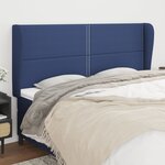 vidaXL Tête de lit avec oreilles Bleu 183x23x118/128 cm Tissu