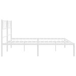 vidaXL Cadre de lit métal avec tête de lit blanc 200x200 cm