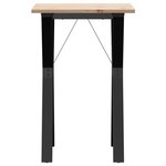 vidaXL Table à manger cadre en Y 50x50x75 cm bois de pin massif fonte
