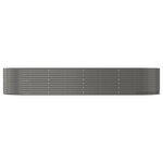 vidaXL Lit surélevé de jardin Gris 367x140x68cm Acier galvanisé