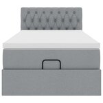 vidaXL Cadre de lit ottoman et matelas gris clair 90x190 cm tissu