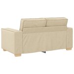 Ensemble de canapé 3 pièces vidaXL avec coussins en tissu crème