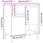 vidaXL Buffets 2 Pièces chêne fumé 60x35x70 cm bois d'ingénierie