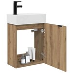 vidaXL Meuble de salle de bain avec robinet Chêne artisanal
