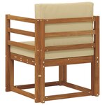 vidaXL Canapé d’extérieur Bois d'acacia massif et polyester Naturel