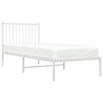 vidaXL Cadre de lit métal sans matelas avec tête de lit blanc 80x200cm