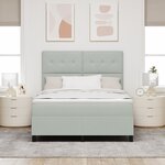 Lit Box Spring vidaXL avec matelas Gris clair 140x200 cm Velours
