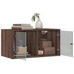 vidaXL Armoire murale avec portes en verre chêne marron 68 5x37x35 cm