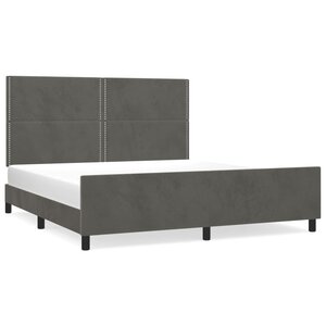 vidaXL Cadre de lit sans matelas gris foncé velours