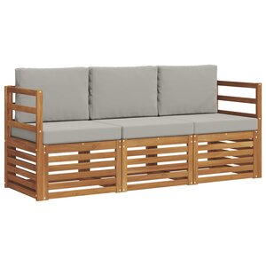 vidaXL Ensembles de canapés 3 pc Gris Naturel et Clair