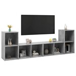 vidaXL Meubles TV 4 Pièces Gris béton 72x35x36 5 cm Bois d'ingénierie