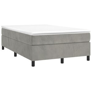 vidaXL Sommier à lattes de lit et matelas gris clair 120x190cm velours