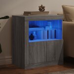 vidaXL Buffet avec lumières LED sonoma gris 60 5x37x67 cm