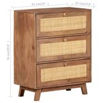 vidaXL Buffet 61x35x76 cm Bois de manguier massif