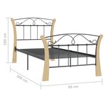 vidaXL Cadre de lit sans matelas noir métal 90x200 cm