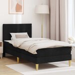 vidaXL Cadre de lit Noir 90 x 190 cm Polyester