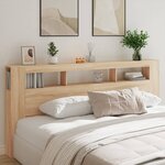 vidaXL Tête de lit à LED chêne sonoma 220x18 5x103 5cm bois ingénierie