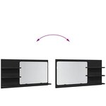 vidaXL Armoire de salle de bain avec miroir en chêne noir 90 x 11 x 45 cm Bois d'ingénierie