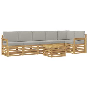 vidaXL Ensemble de canapés d'extérieur 7 pc Blanc et gris clair