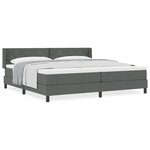 vidaXL Lit boxspring avec matelas avec matelas Gris foncé 200 x 200 cm