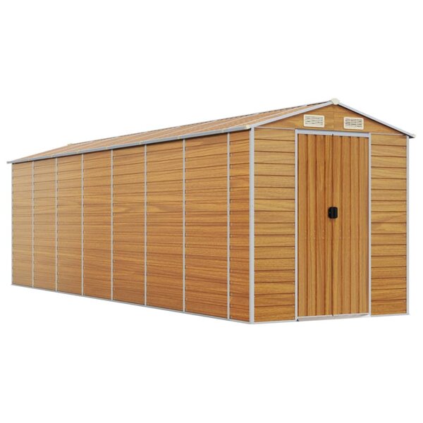 vidaXL Abri de jardin marron clair 191x640x198 cm acier galvanisé