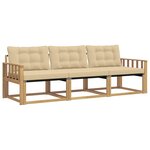 vidaXL Ensemble de canapés d'extérieur 3 Pièces Blanc et Beige
