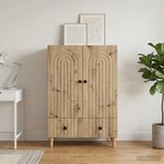 vidaXL Buffet Chêne artisanal 66 x 34 5 x 95 cm Bois d'ingénierie