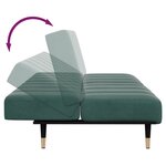 vidaXL Canapé-lit à 2 places avec repose-pied vert foncé velours