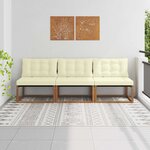 vidaXL 3 Pièce Sofa de milieu extérieur Bois d'Acacia Massif Naturel