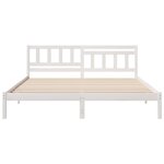 vidaXL Cadre de lit Blanc 200 x 200 cm Bois massif en pin