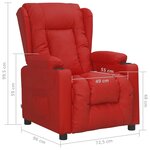 vidaXL Fauteuil inclinable Rouge bordeaux Similicuir
