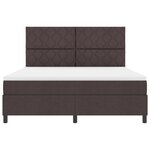 vidaXL Lit à ressorts avec matelas et LED - marron foncé - 180 x 200 cm. Cadre en tissu.