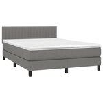 vidaXL Sommier à lattes de lit avec matelas Gris foncé 140x200cm Tissu