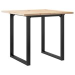 vidaXL Table à manger cadre en O 80x80x75 5cm bois de pin massif fonte