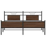 vidaXL Cadre de lit en métal sans matelas chêne marron 183x213 cm